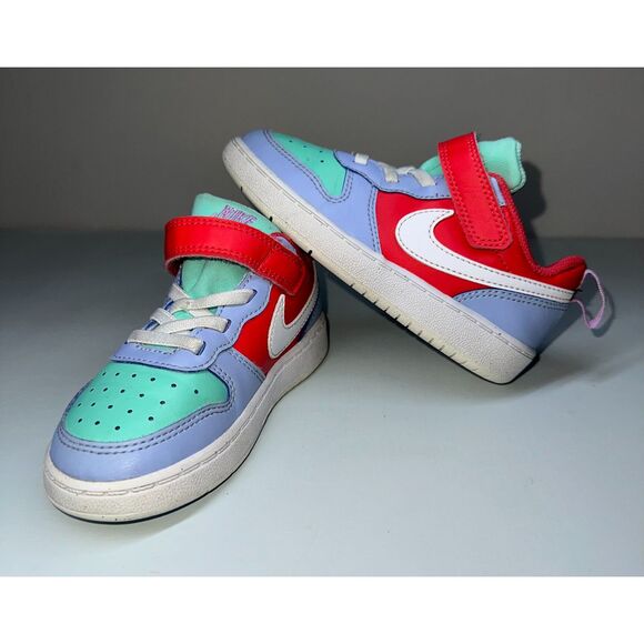 Nike Court Borough Low Recraft Shoes "Cobalt Bliss Track Red" Toddler 9c